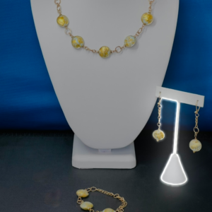 Aqua Coin Shaped Gold Foil Venetian Beads