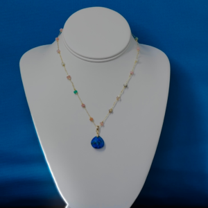Beaded Crystal Pendant Necklace