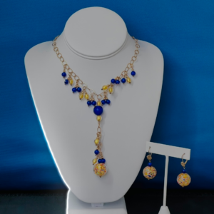 Cobalt, Gold And Multi Color Venetian Gold Foil Beads