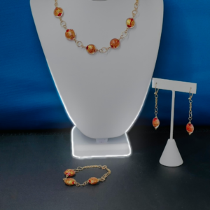 Coin Shaped Gold Foil Venetian Beads
