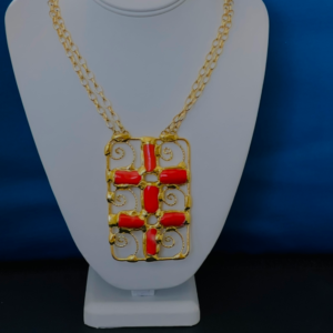Double Coral Crucifix