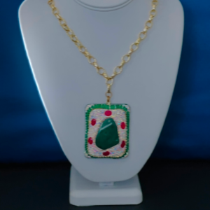 Natural Malachite Red Jade Cz
