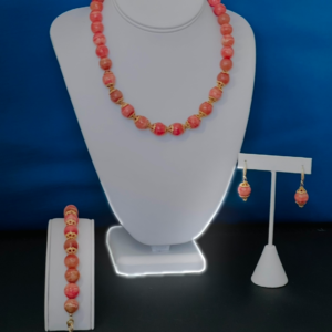 Pink Persian Stone Beads Necklace