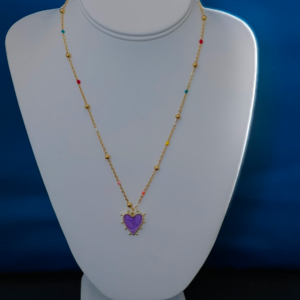 Stainless Steel Ball Chain Enamel Bead Chain Necklace