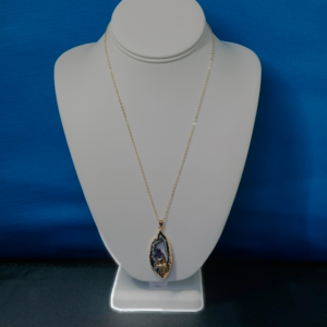 Unpolished Geode Raw Stone Pendant Necklace